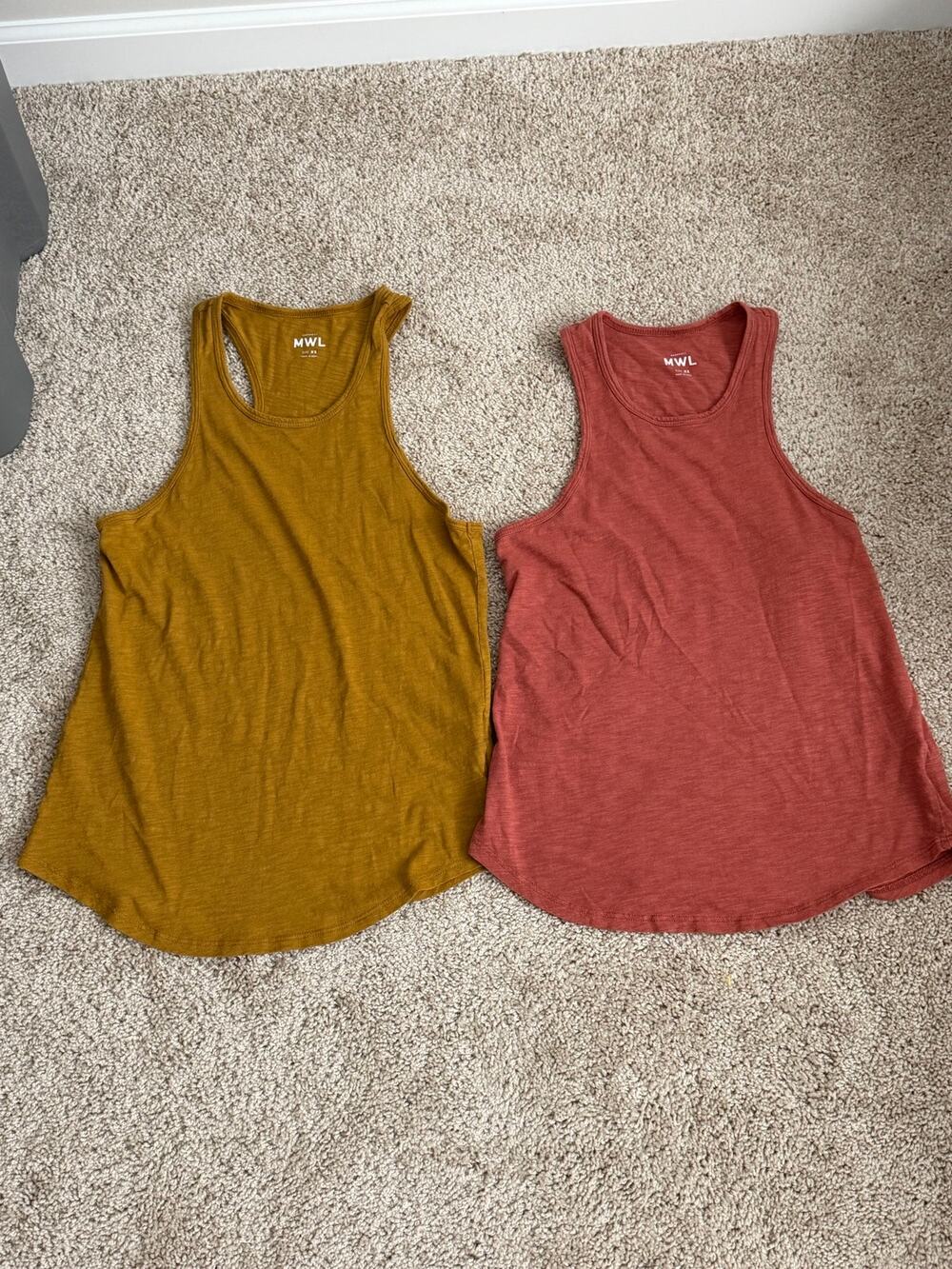 Madewell MWL Tank Top 2-Pack Rust Red Mustard Yellow XS